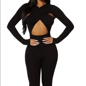 Unique and effortlessly sexy cross boss jumpsuit from naked wardrobe